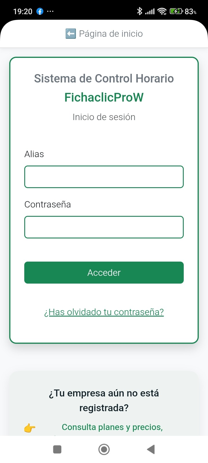 Presentación del sistema de control horario web FichaClicProW